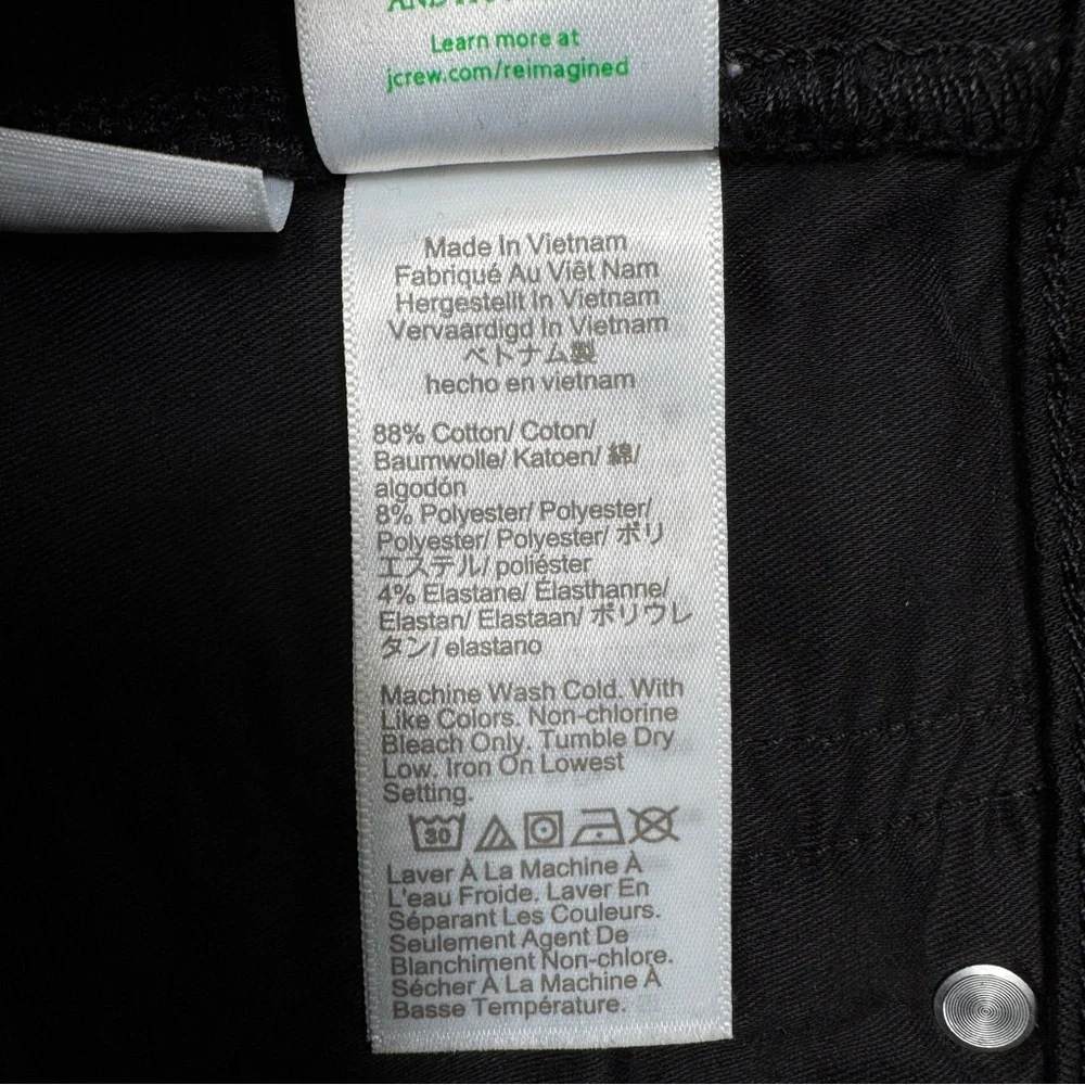 {J. Crew} "Vintage Slim Straight" True Black Mid Rise Stretch Denim Jeans - Picture 5 of 7